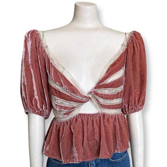 Free People Yours Truly Velvet Top - Picture 2 of 7